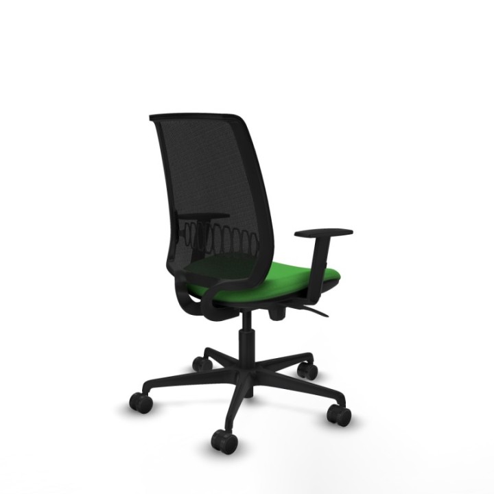 Alares sincro malla negra bali verde brazos 1D base nailon  ruedas 65 mm nailon