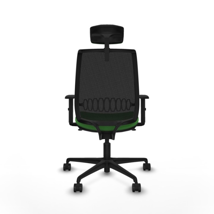 Alares sincro malla negra bali verde brazos 1D base nailon cabecero 2D ruedas 65 mm nailon