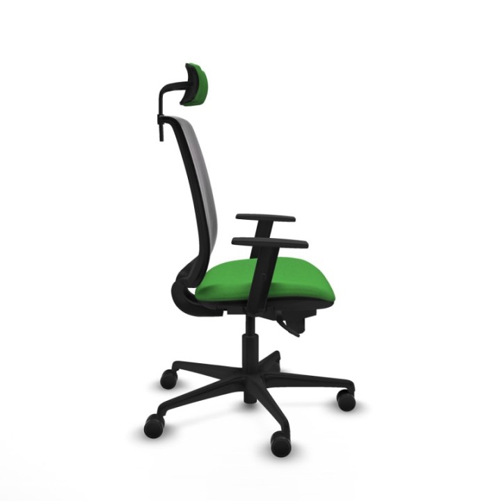 Alares sincro malla negra bali verde brazos 1D base nailon cabecero 2D ruedas 65 mm nailon