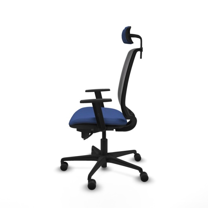 Alares sincro malla negra bali azul marino brazos 1D base nailon cabecero 2D ruedas 65 mm nailon