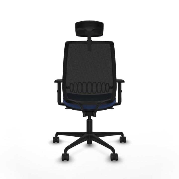 Alares sincro malla negra bali azul marino brazos 1D base nailon cabecero 2D ruedas 65 mm nailon