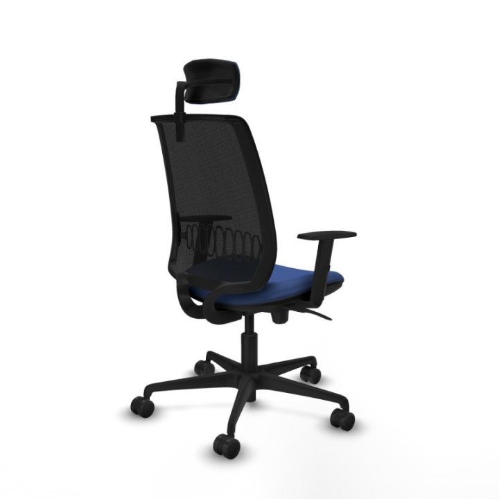 Alares sincro malla negra bali azul marino brazos 1D base nailon cabecero 2D ruedas 65 mm nailon