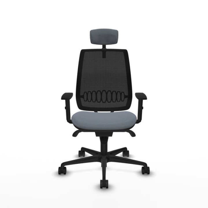 Alares sincro malla negra bali gris brazos 1D base nailon cabecero 2D ruedas 65 mm nailon