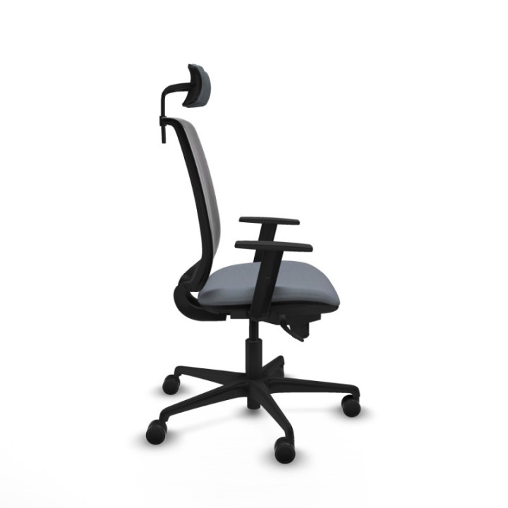 Alares sincro malla negra bali gris brazos 1D base nailon cabecero 2D ruedas 65 mm nailon