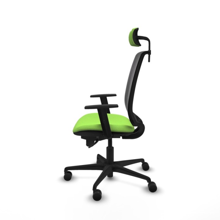 Alares sincro malla negra bali pistacho brazos 1D base nailon cabecero 2D ruedas 65 mm nailon