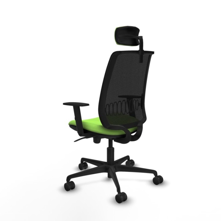 Alares sincro malla negra bali pistacho brazos 1D base nailon cabecero 2D ruedas 65 mm nailon