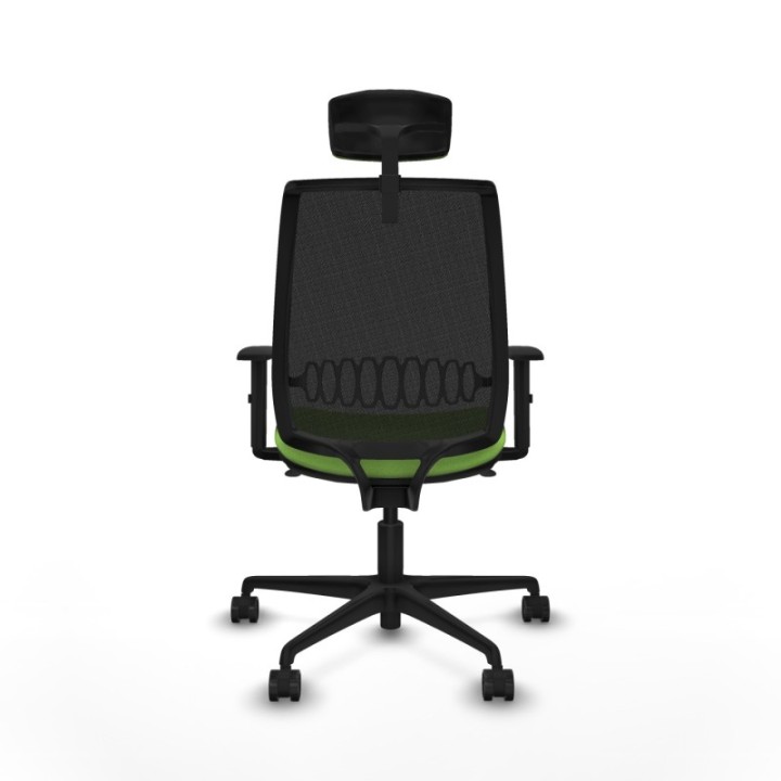 Alares sincro malla negra bali pistacho brazos 1D base nailon cabecero 2D ruedas 65 mm nailon