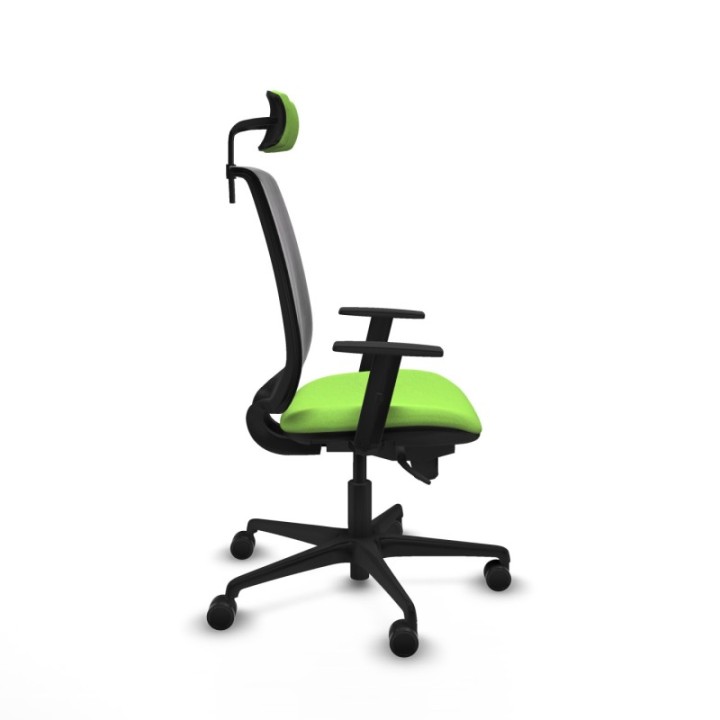 Alares sincro malla negra bali pistacho brazos 1D base nailon cabecero 2D ruedas 65 mm nailon