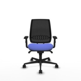 Alares sincro malla negra bali azul claro brazos 1D base nailon  ruedas 65 mm nailon