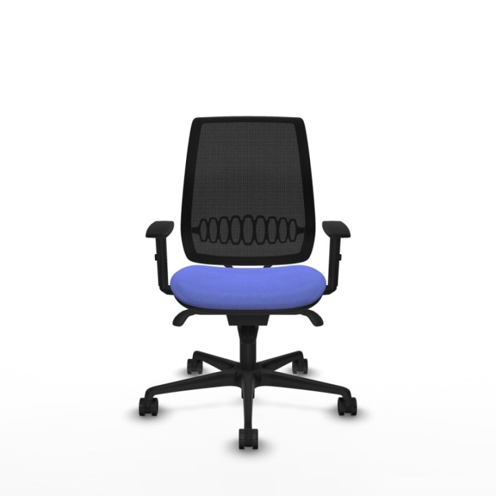 Alares sincro malla negra bali azul claro brazos 1D base nailon  ruedas 65 mm nailon