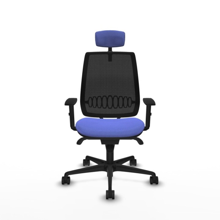 Alares sincro malla negra bali azul claro brazos 1D base nailon cabecero 2D ruedas 65 mm nailon