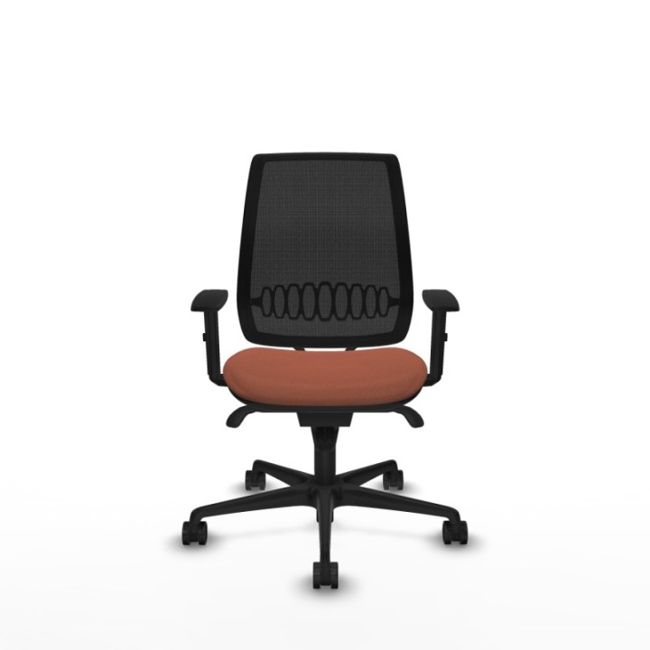 Alares sincro malla negra bali marrón brazos 1D base nailon  ruedas 65 mm nailon