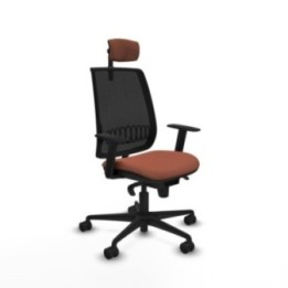 Alares sincro malla negra bali marrón brazos 1D base nailon cabecero 2D ruedas 65 mm nailon