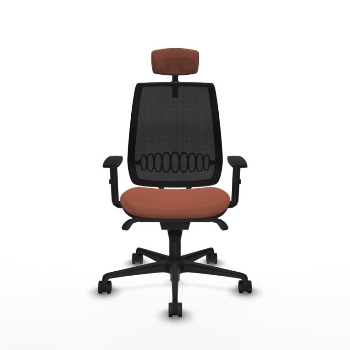 Alares sincro malla negra bali marrón brazos 1D base nailon cabecero 2D ruedas 65 mm nailon