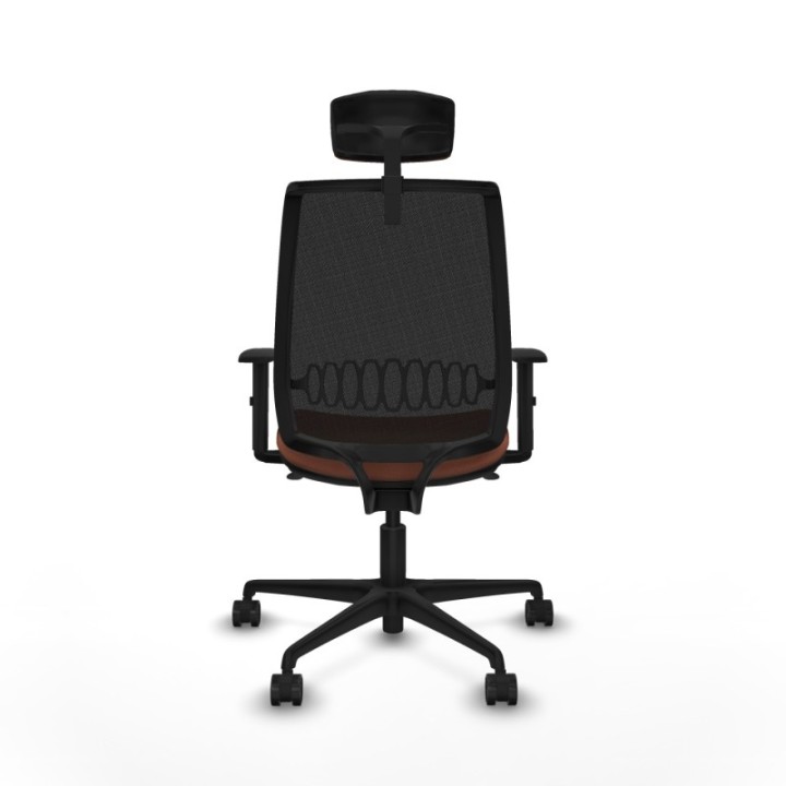 Alares sincro malla negra bali marrón brazos 1D base nailon cabecero 2D ruedas 65 mm nailon