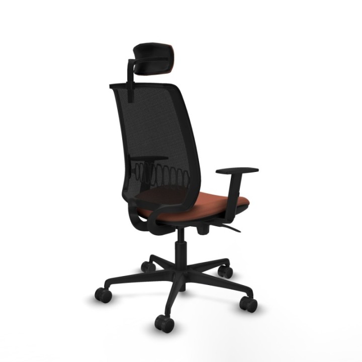 Alares sincro malla negra bali marrón brazos 1D base nailon cabecero 2D ruedas 65 mm nailon