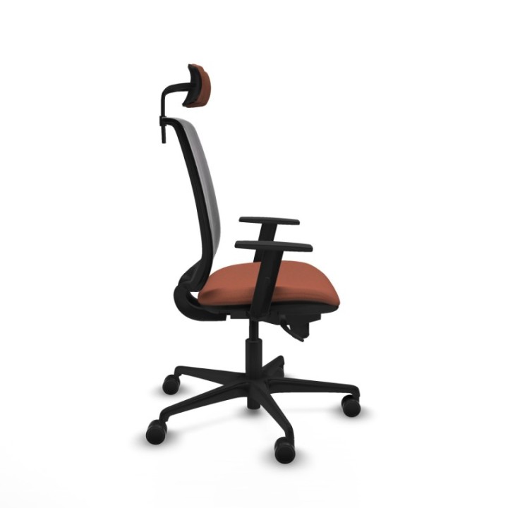 Alares sincro malla negra bali marrón brazos 1D base nailon cabecero 2D ruedas 65 mm nailon