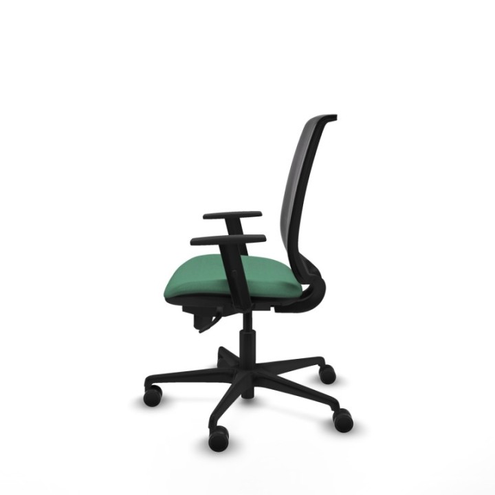 Alares sincro malla negra bali verde esmeralda brazos 1D base nailon  ruedas 65 mm nailon