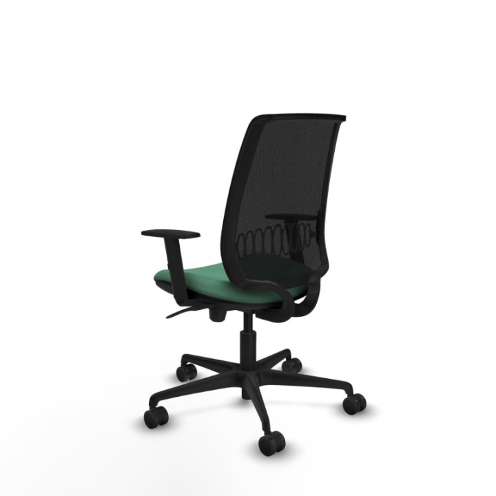 Alares sincro malla negra bali verde esmeralda brazos 1D base nailon  ruedas 65 mm nailon