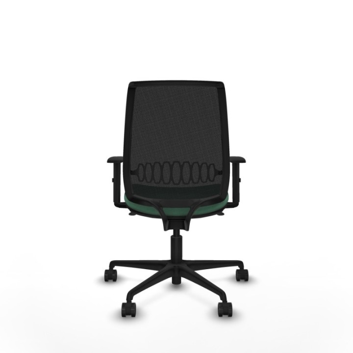 Alares sincro malla negra bali verde esmeralda brazos 1D base nailon  ruedas 65 mm nailon