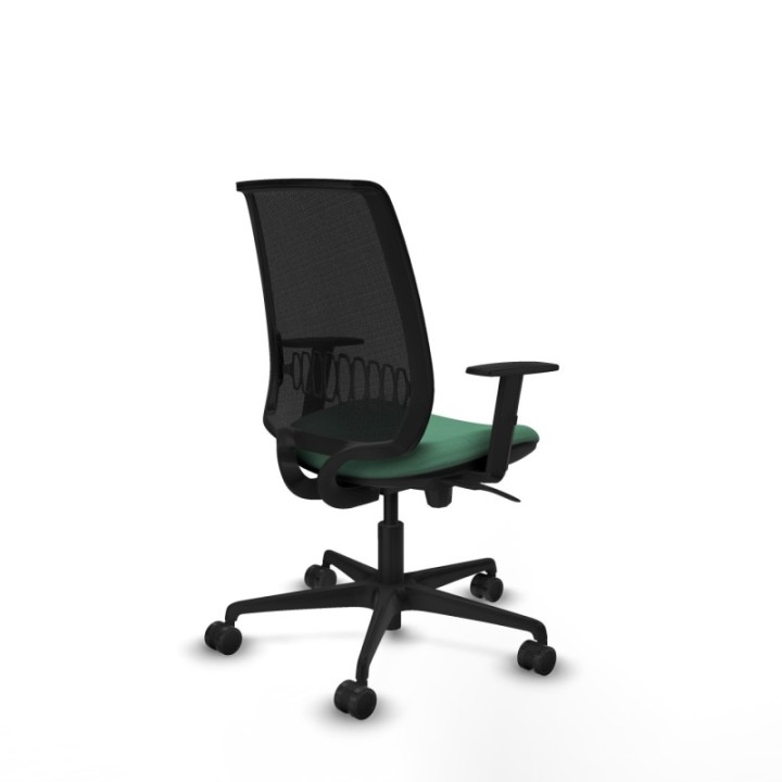 Alares sincro malla negra bali verde esmeralda brazos 1D base nailon  ruedas 65 mm nailon