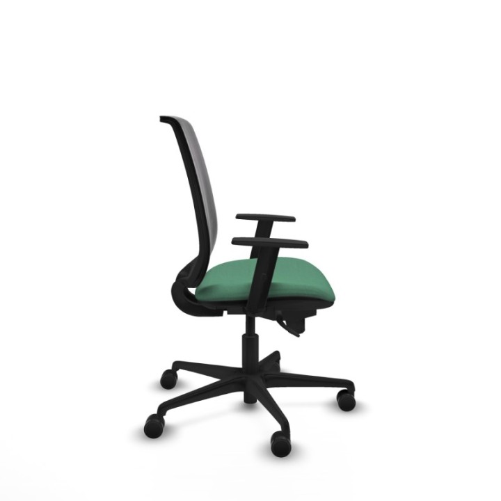 Alares sincro malla negra bali verde esmeralda brazos 1D base nailon  ruedas 65 mm nailon