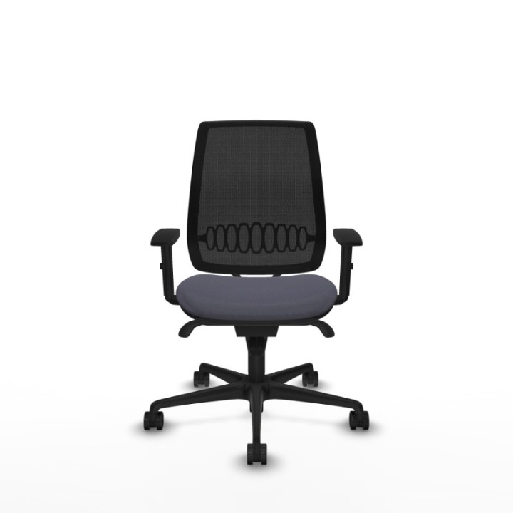 Alares sincro malla negra bali gris oscuro brazos 1D base nailon  ruedas 65 mm nailon