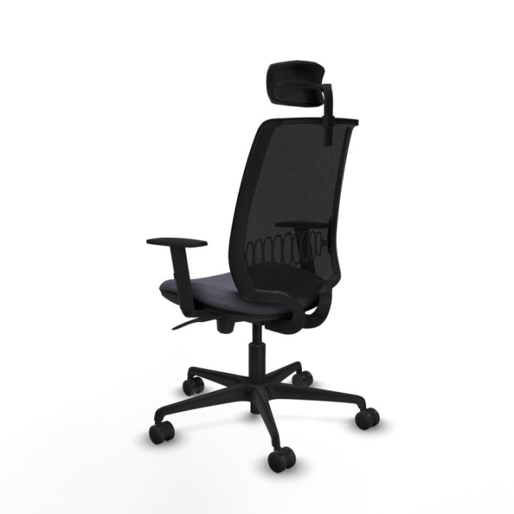 Alares sincro malla negra bali gris oscuro brazos 1D base nailon cabecero 2D ruedas 65 mm nailon