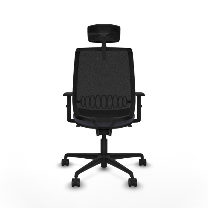 Alares sincro malla negra bali gris oscuro brazos 1D base nailon cabecero 2D ruedas 65 mm nailon