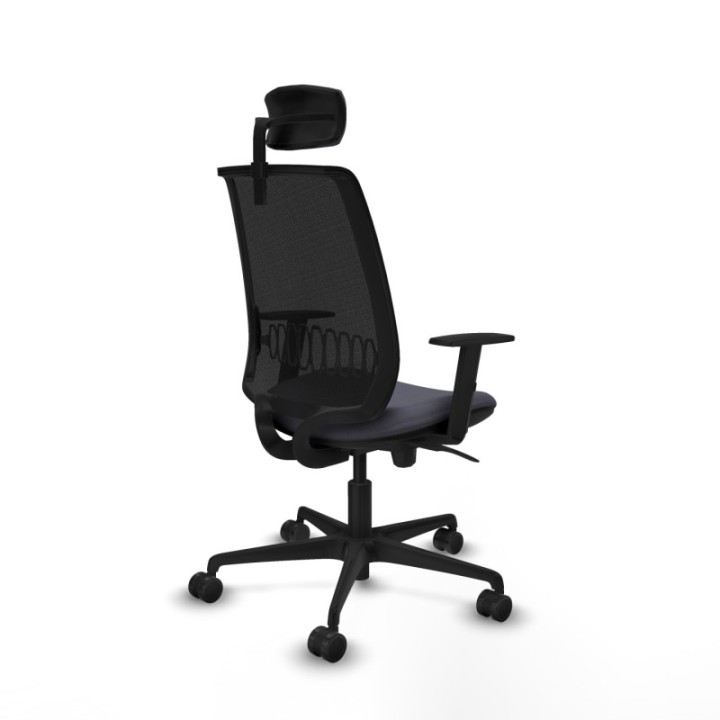 Alares sincro malla negra bali gris oscuro brazos 1D base nailon cabecero 2D ruedas 65 mm nailon