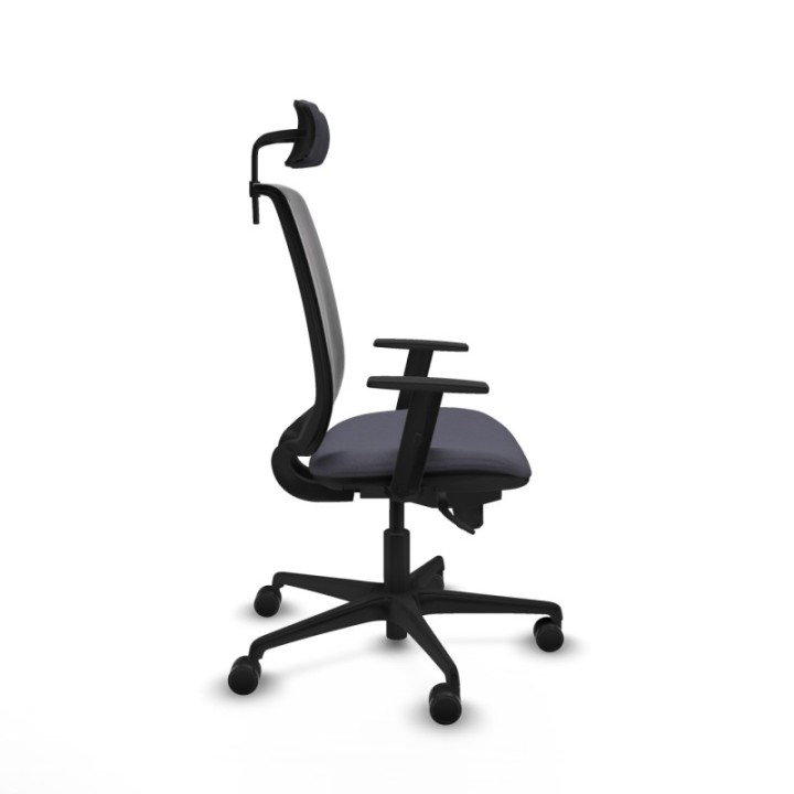 Alares sincro malla negra bali gris oscuro brazos 1D base nailon cabecero 2D ruedas 65 mm nailon