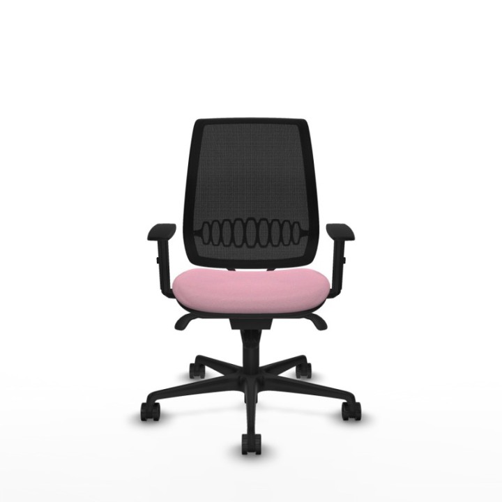 Alares sincro malla negra bali rosa brazos 1D base nailon  ruedas 65 mm nailon