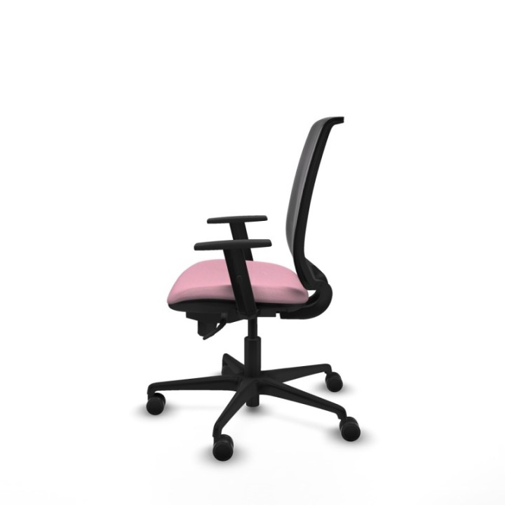 Alares sincro malla negra bali rosa brazos 1D base nailon  ruedas 65 mm nailon