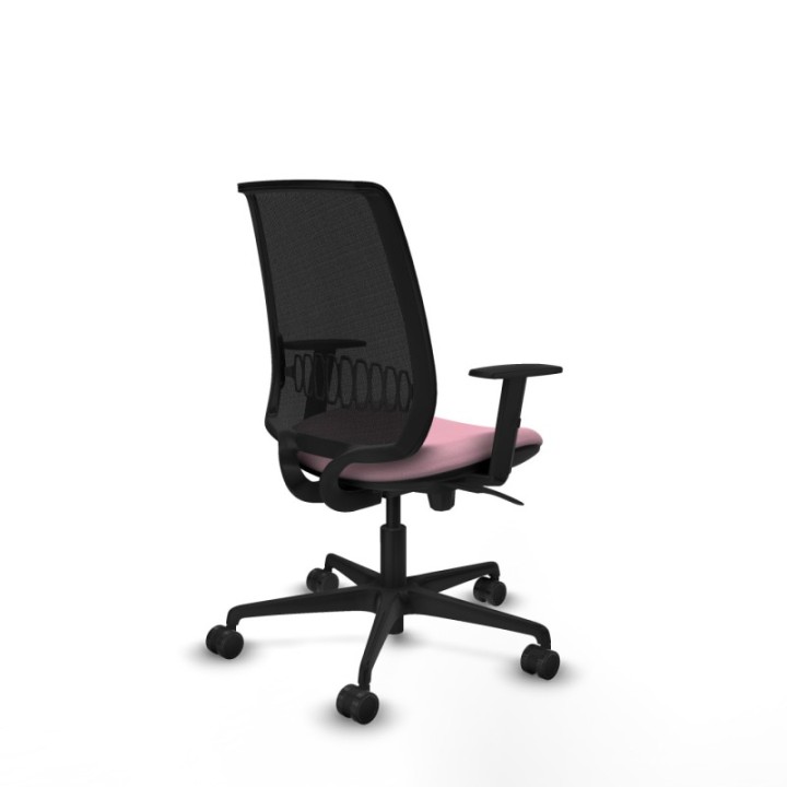 Alares sincro malla negra bali rosa brazos 1D base nailon  ruedas 65 mm nailon