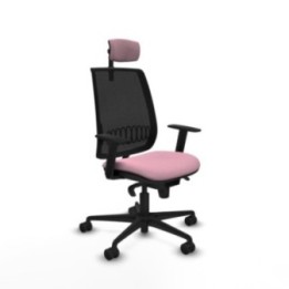 Alares sincro malla negra bali rosa brazos 1D base nailon cabecero 2D ruedas 65 mm nailon