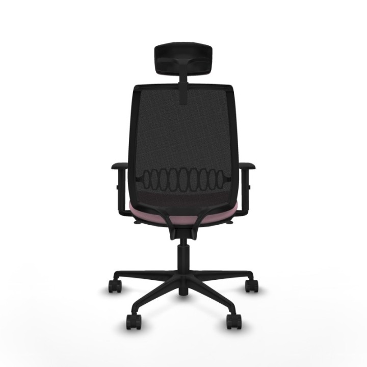 Alares sincro malla negra bali rosa brazos 1D base nailon cabecero 2D ruedas 65 mm nailon