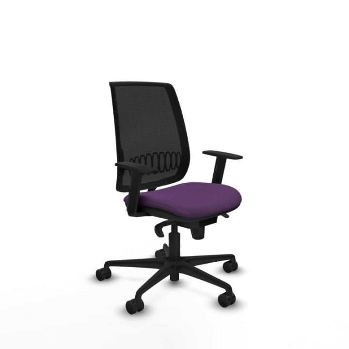 Alares sincro malla negra bali morado brazos 1D base nailon  ruedas 65 mm nailon