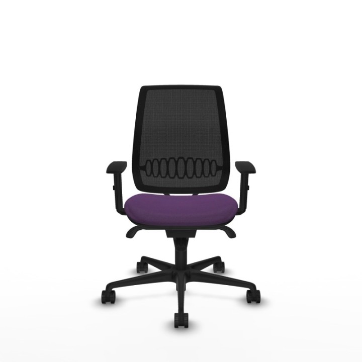 Alares sincro malla negra bali morado brazos 1D base nailon  ruedas 65 mm nailon