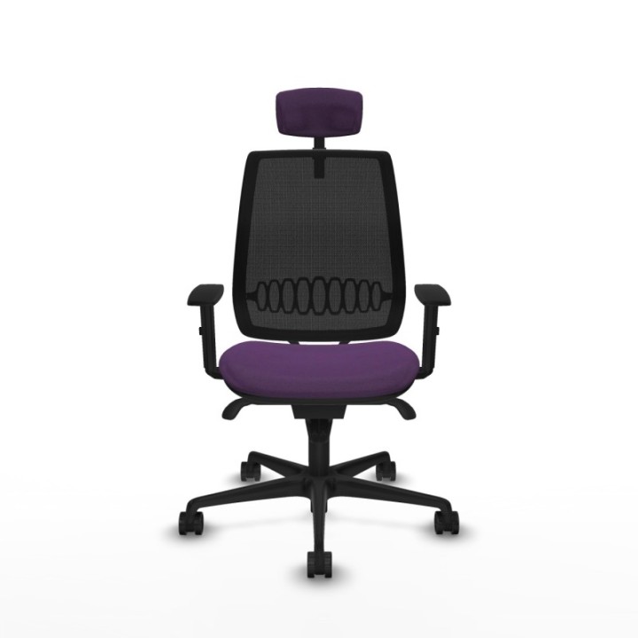 Alares sincro malla negra bali morado brazos 1D base nailon cabecero 2D ruedas 65 mm nailon