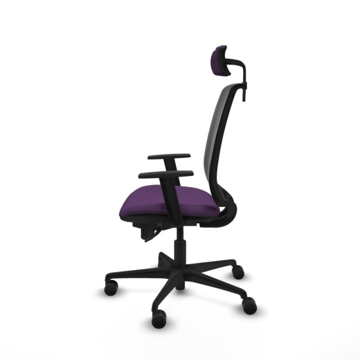 Alares sincro malla negra bali morado brazos 1D base nailon cabecero 2D ruedas 65 mm nailon