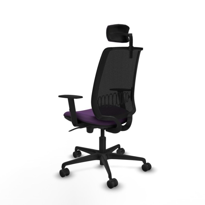 Alares sincro malla negra bali morado brazos 1D base nailon cabecero 2D ruedas 65 mm nailon