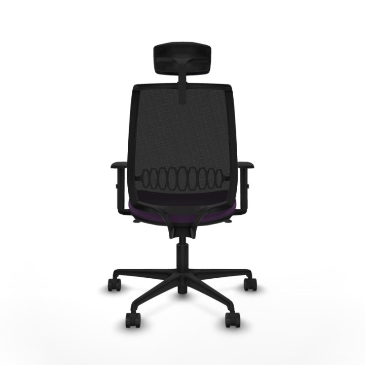 Alares sincro malla negra bali morado brazos 1D base nailon cabecero 2D ruedas 65 mm nailon