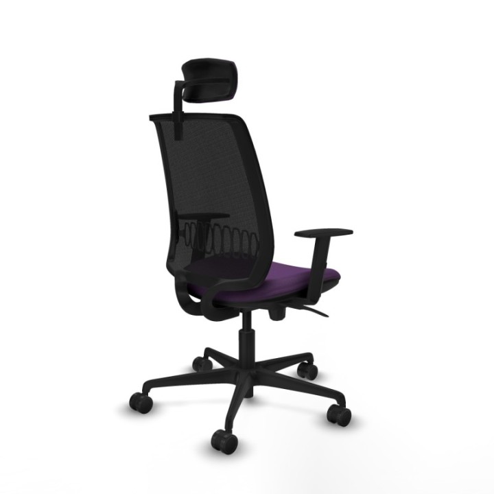 Alares sincro malla negra bali morado brazos 1D base nailon cabecero 2D ruedas 65 mm nailon