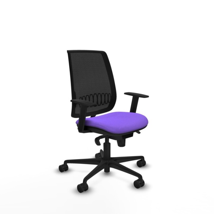 Alares sincro malla negra bali lila brazos 1D base nailon  ruedas 65 mm nailon