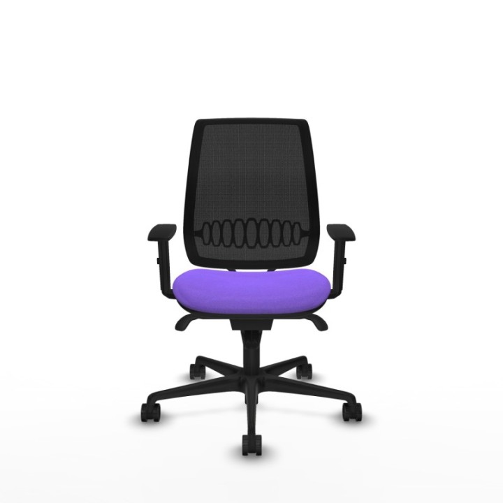 Alares sincro malla negra bali lila brazos 1D base nailon  ruedas 65 mm nailon