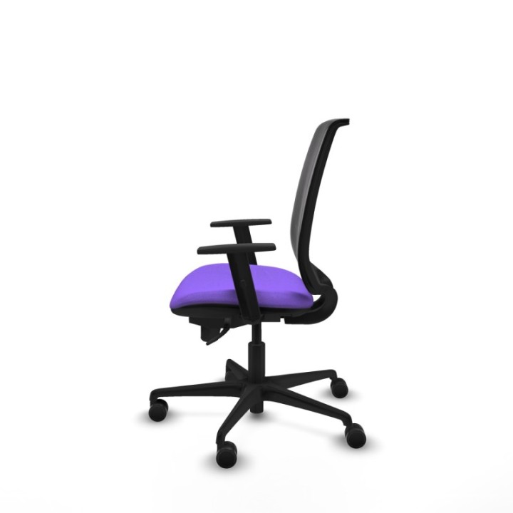 Alares sincro malla negra bali lila brazos 1D base nailon  ruedas 65 mm nailon