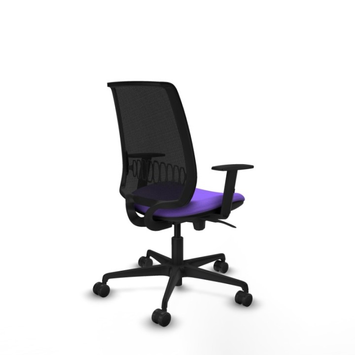 Alares sincro malla negra bali lila brazos 1D base nailon  ruedas 65 mm nailon