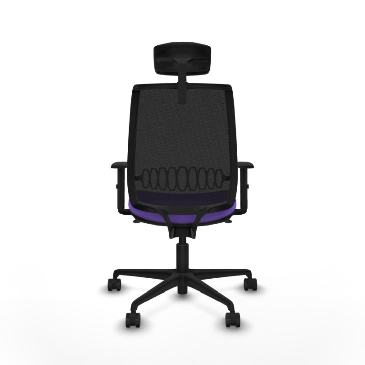 Alares sincro malla negra bali lila brazos 1D base nailon cabecero 2D ruedas 65 mm nailon