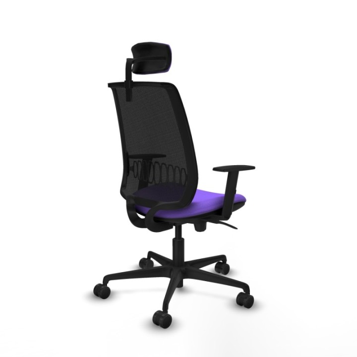 Alares sincro malla negra bali lila brazos 1D base nailon cabecero 2D ruedas 65 mm nailon