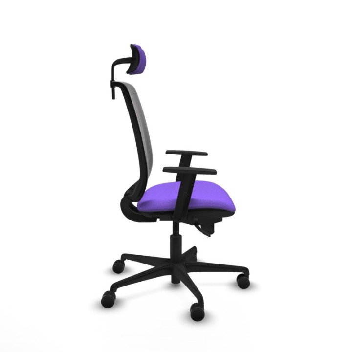 Alares sincro malla negra bali lila brazos 1D base nailon cabecero 2D ruedas 65 mm nailon